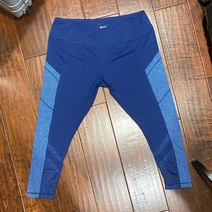 Zella- "Live In" High Waist Pocket Crop Blue (Size XL) Leggings!